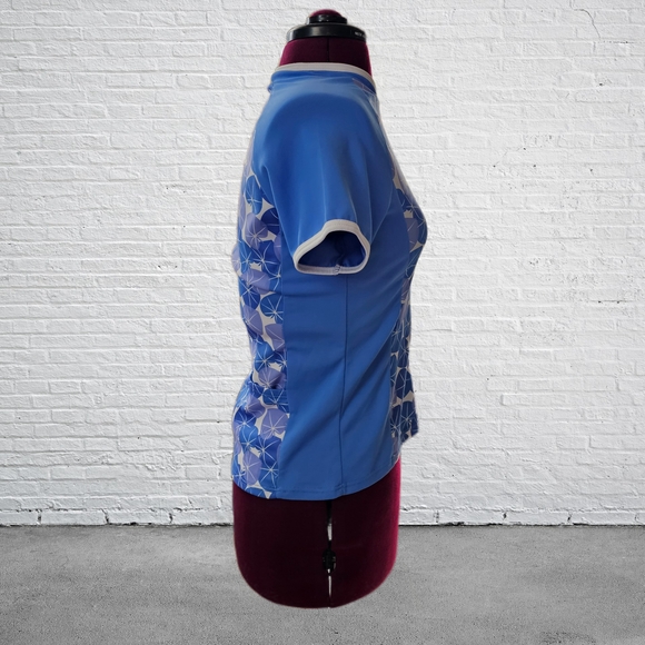 SheBeest Cycling Jersey Womens Blue Leaf 1/2 Zip - Picture 5 of 16